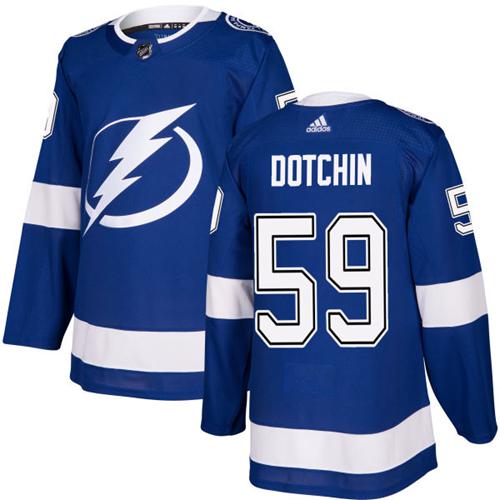 Adidas Men Tampa Bay Lightning 59 Jake Dotchin Blue Home Authentic Stitched NHL Jersey